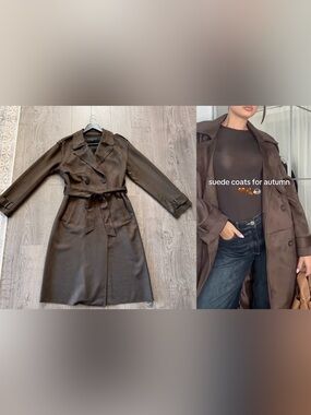 Zara Faux Suede Light Trench Coat